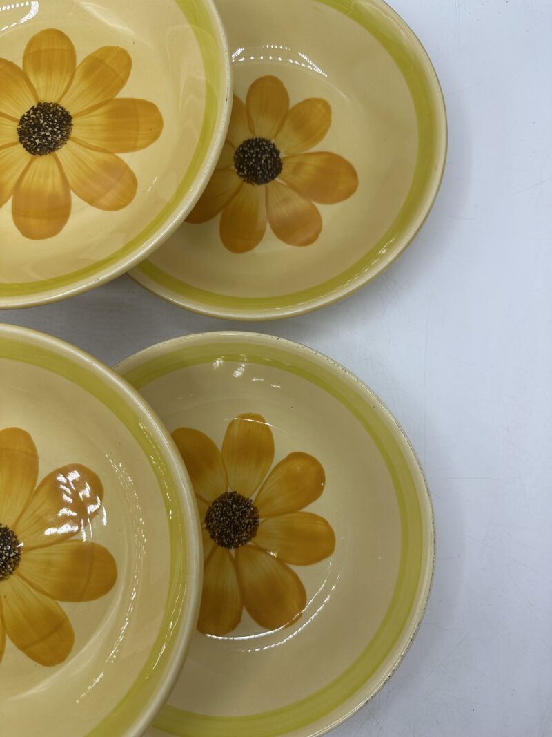 Ensemble 6 assiettes creuses Gien tournesol vintage – Image 10