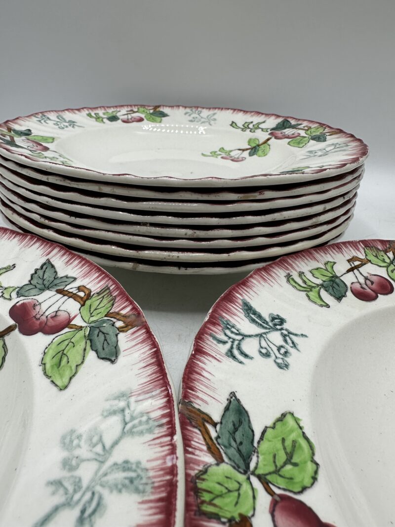 Lot de 10 assiettes anciennes creuses Longwy Montmorency – Image 7