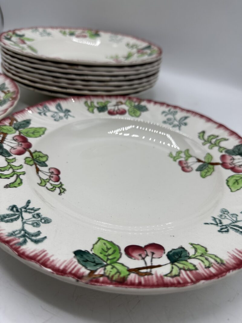 Lot de 10 assiettes anciennes creuses Longwy Montmorency – Image 8