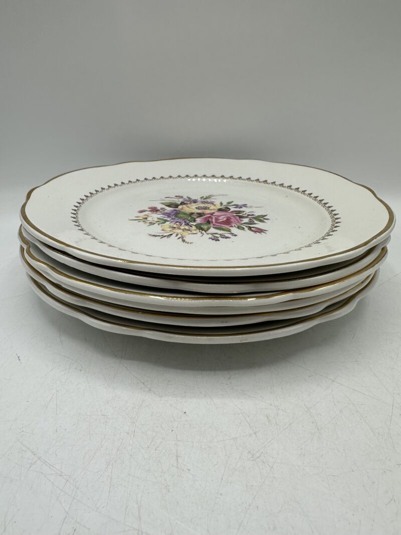 Lot de 6 assiettes fleuries Lunéville – Image 4