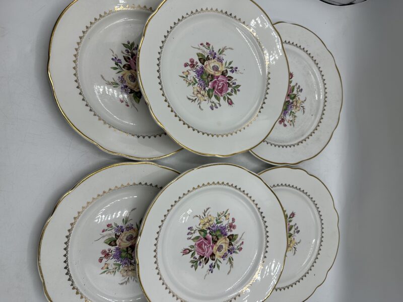 Lot de 6 assiettes fleuries Lunéville – Image 8