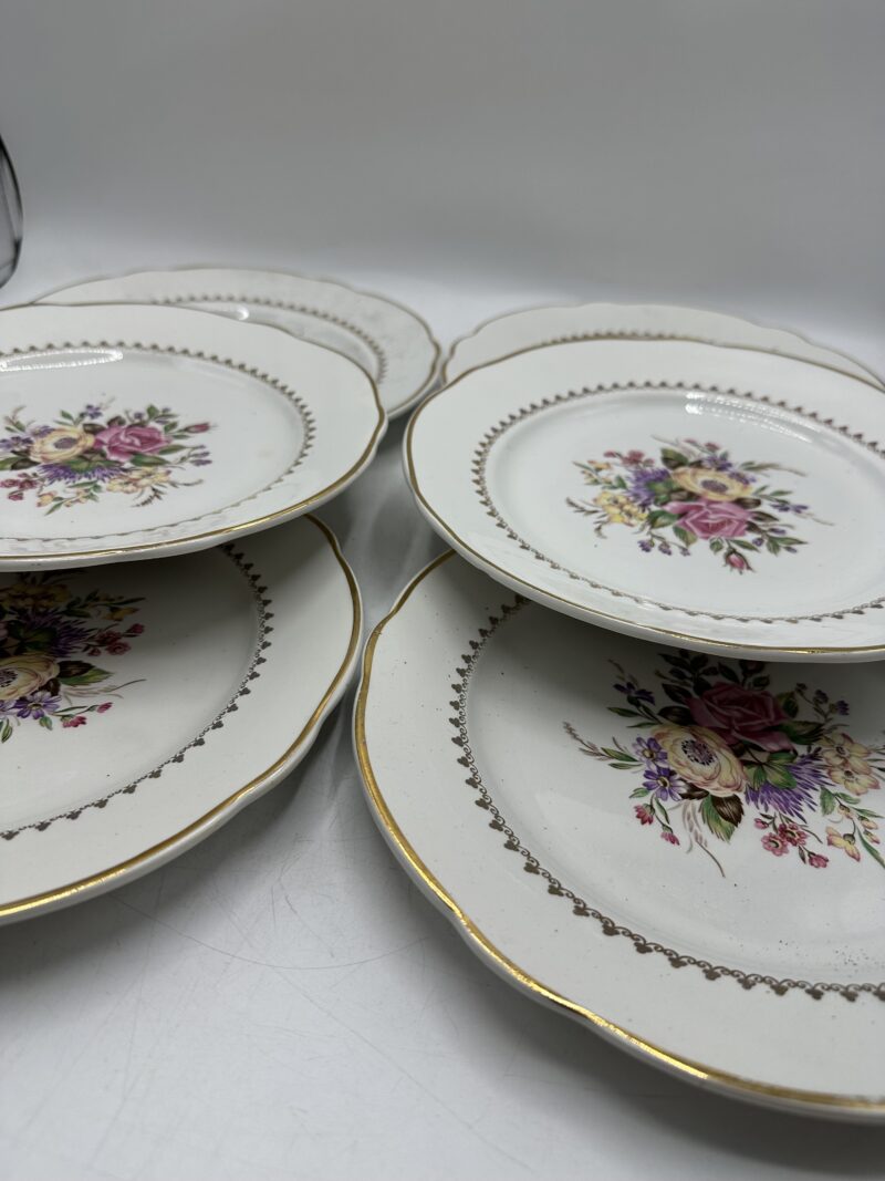 Lot de 6 assiettes fleuries Lunéville – Image 9