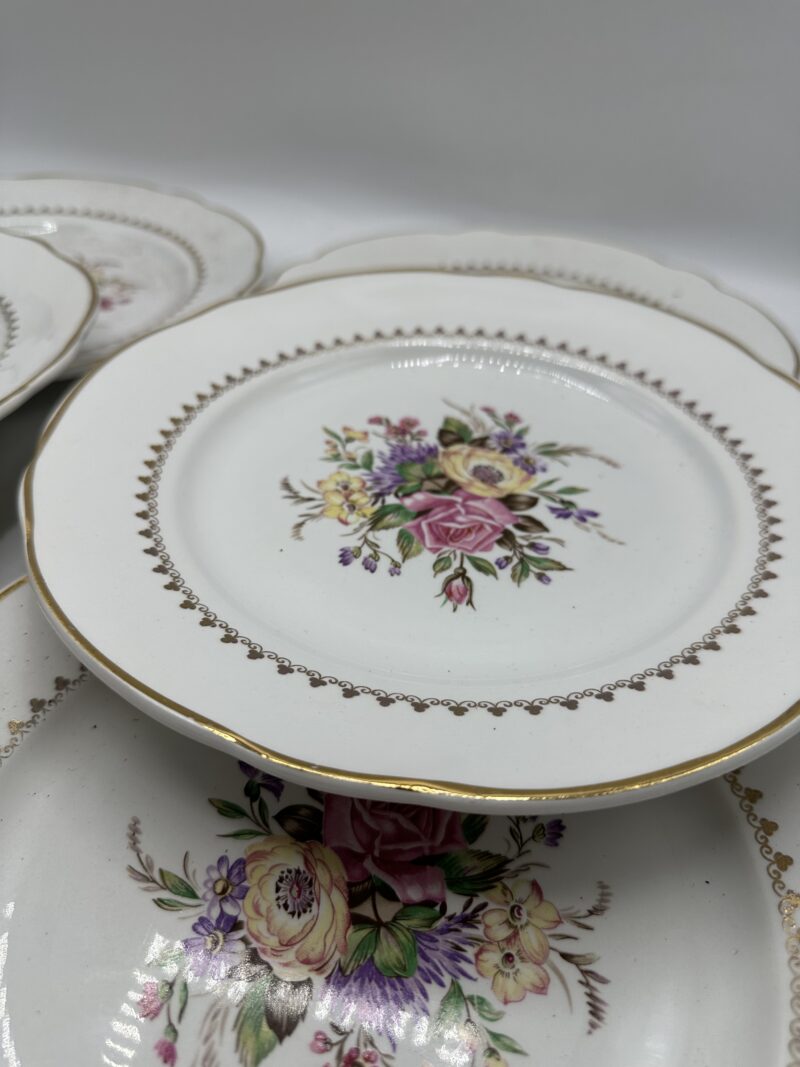 Lot de 6 assiettes fleuries Lunéville – Image 10