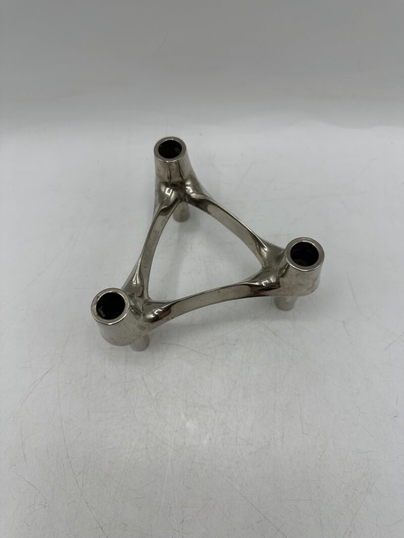 Bougeoir Nagel BMF métal argenté années 70 – Image 4