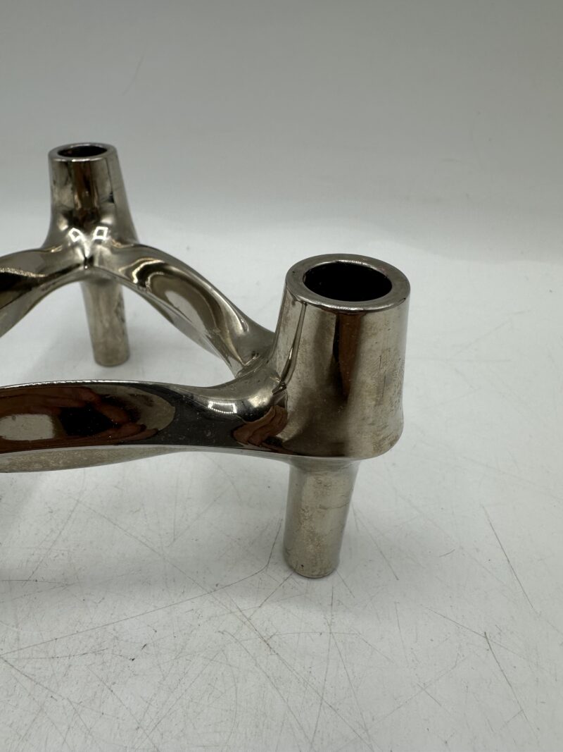 Bougeoir Nagel BMF métal argenté années 70 – Image 5