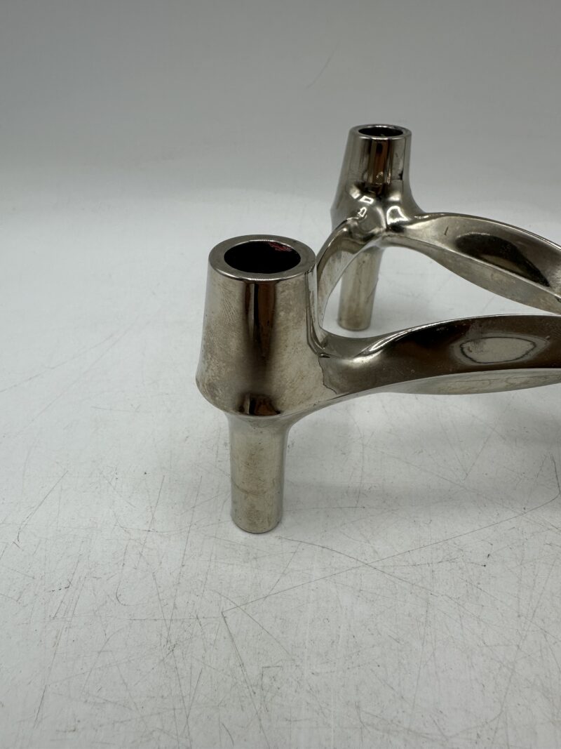 Bougeoir Nagel BMF métal argenté années 70 – Image 6