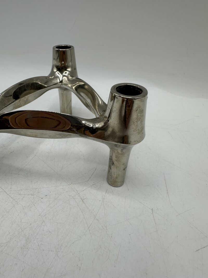 Bougeoir Nagel BMF métal argenté années 70 – Image 7