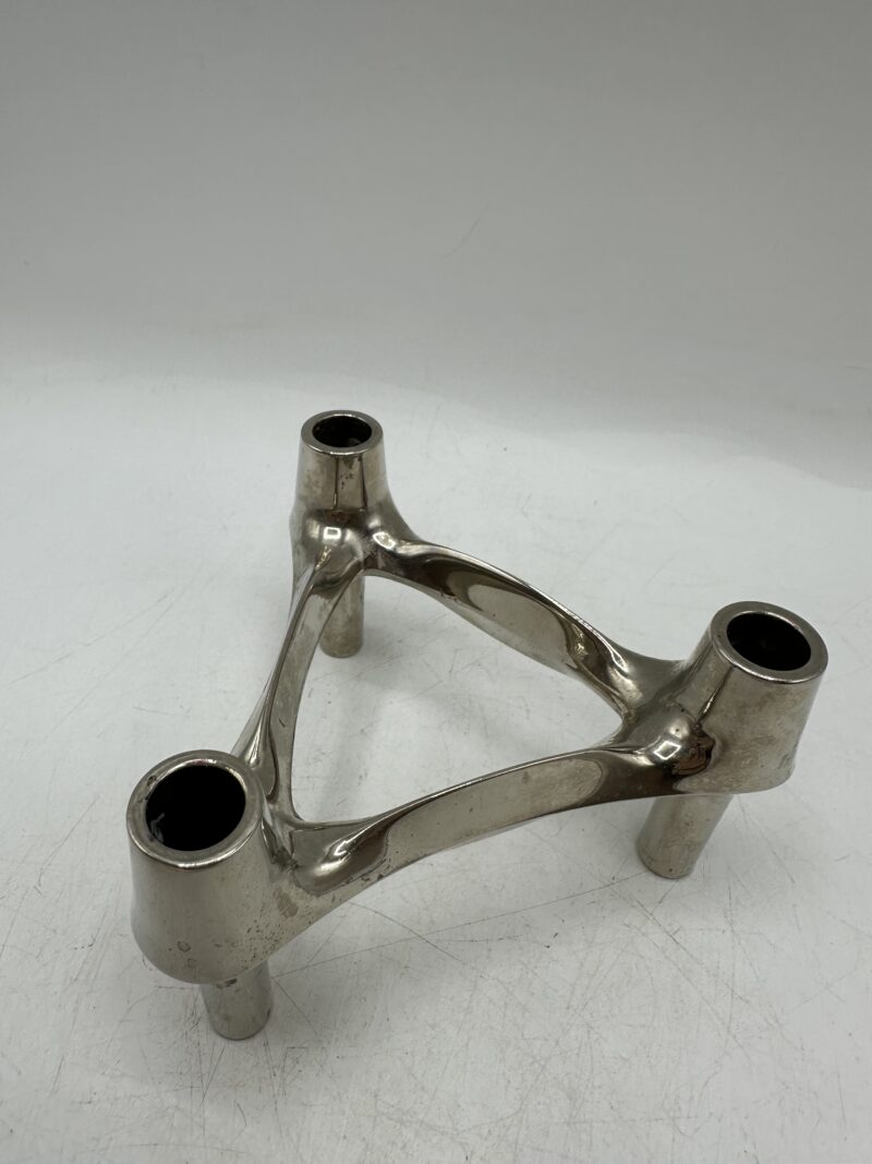 Bougeoir Nagel BMF métal argenté années 70 – Image 11