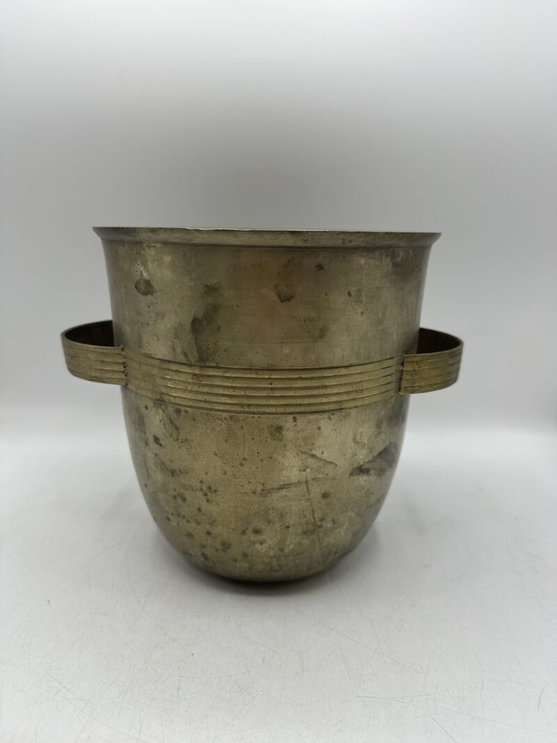 Ancien seau à champagne sur pieds en laiton – Image 7
