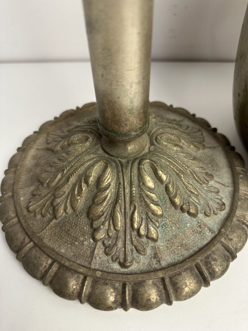 Ancien seau à champagne sur pieds en laiton – Image 11