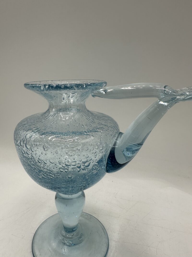 Lampe à huile en verre Biot bleu – Image 4