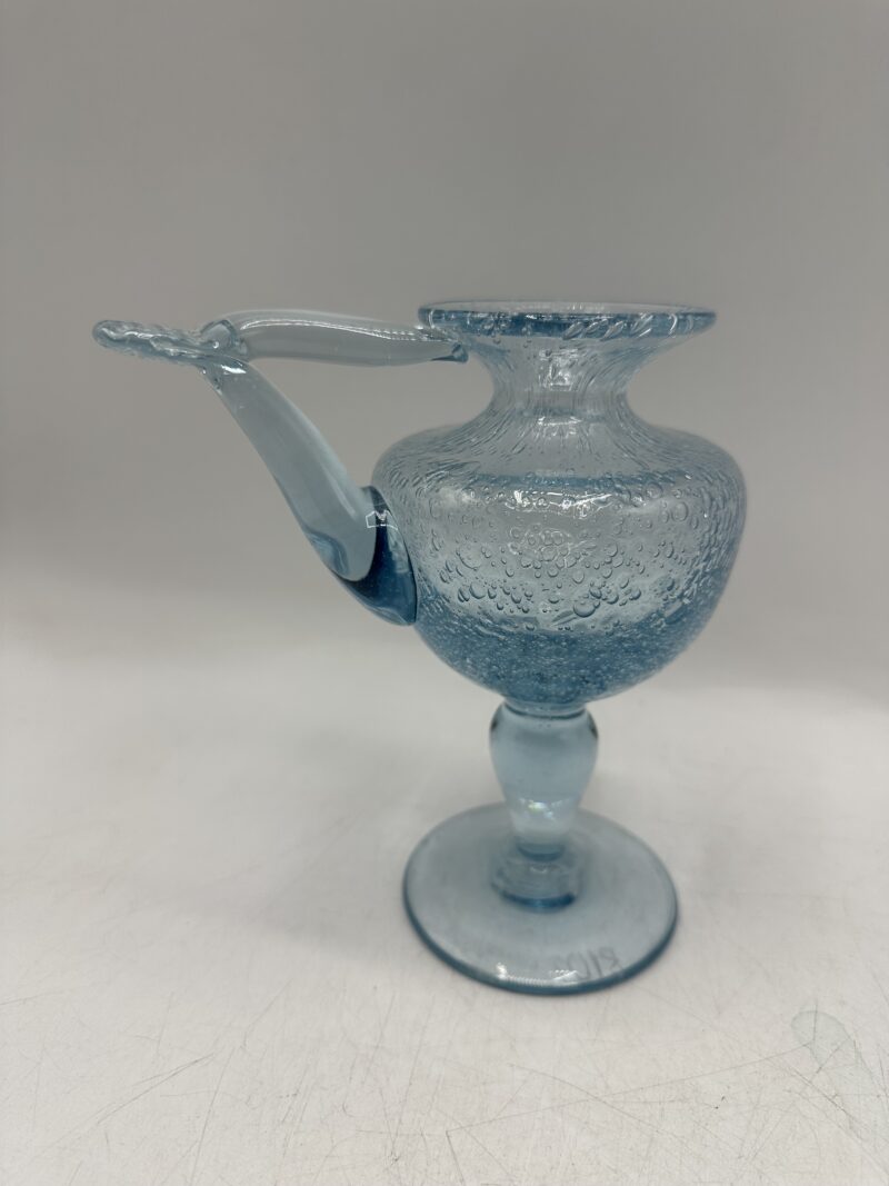 Lampe à huile en verre Biot bleu – Image 7