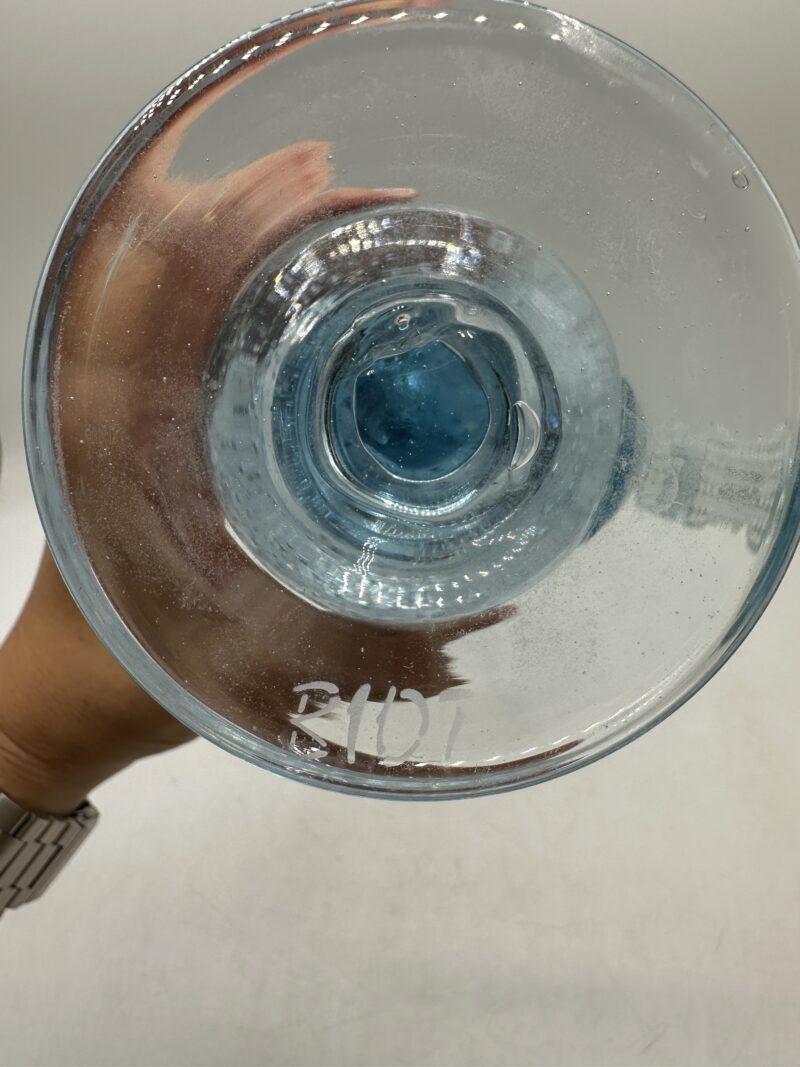 Lampe à huile en verre Biot bleu – Image 10