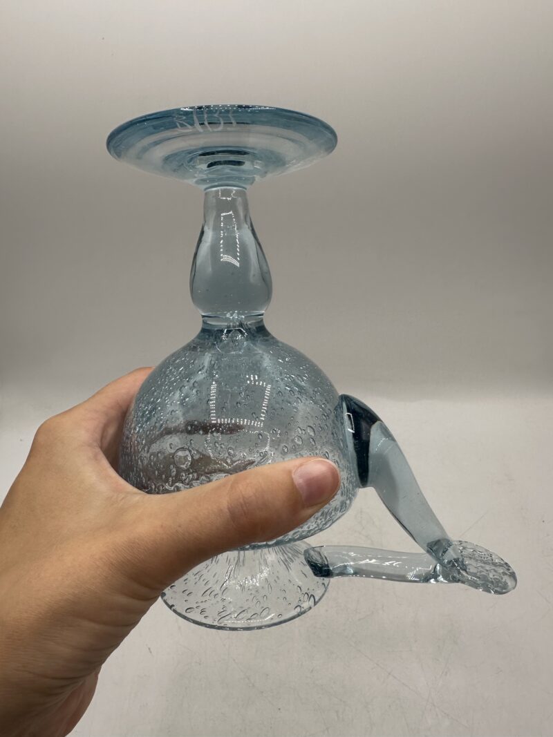 Lampe à huile en verre Biot bleu – Image 11