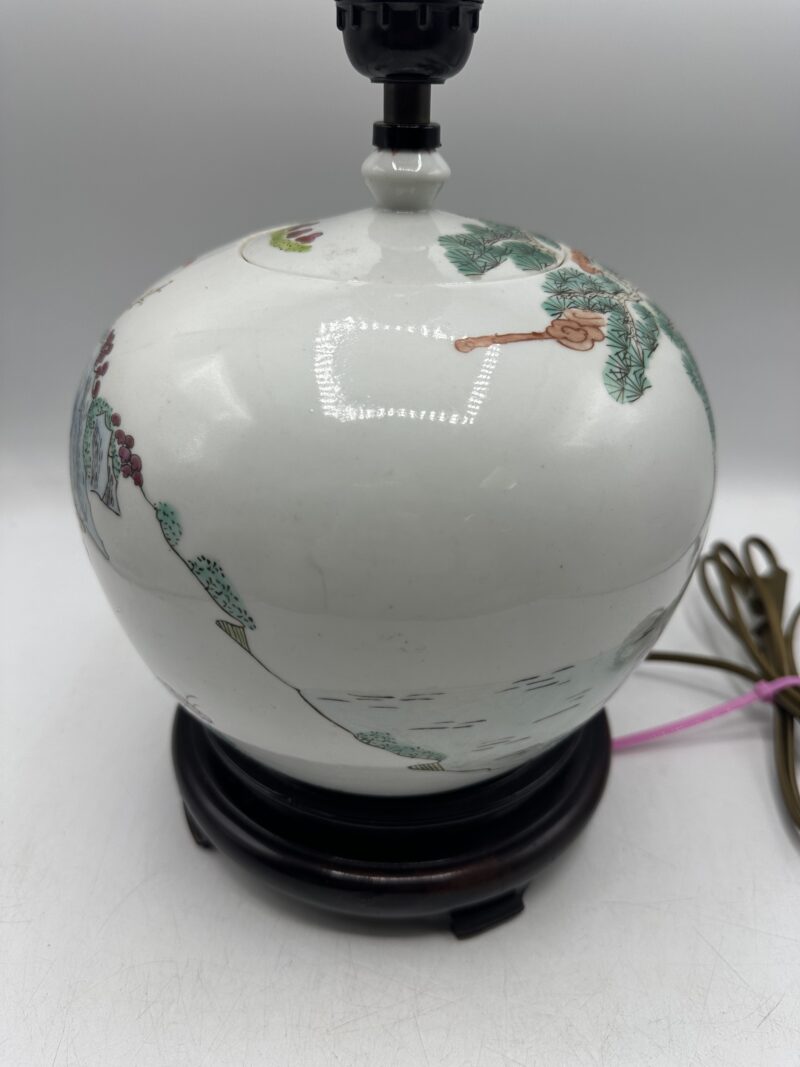 Ancienne lampe chinoise en porcelaine XXe siècle – Image 8