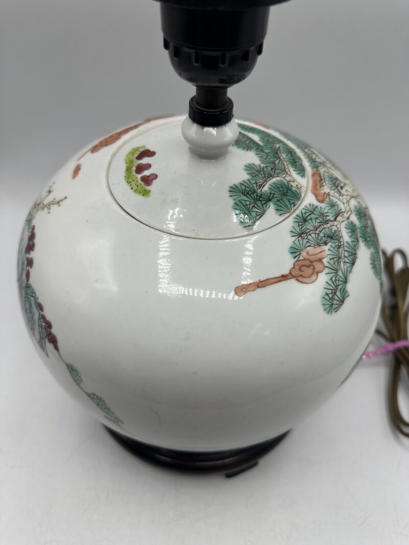 Ancienne lampe chinoise en porcelaine XXe siècle – Image 9