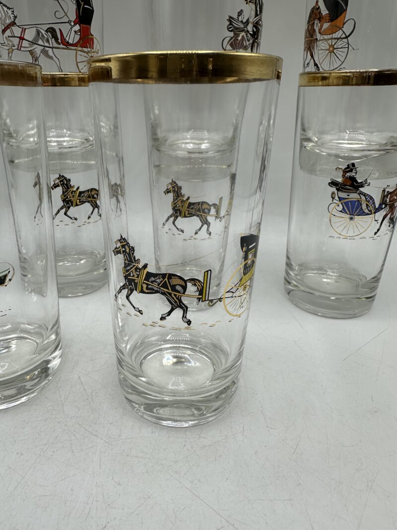 10 verres vintage décor chevaux – Image 3