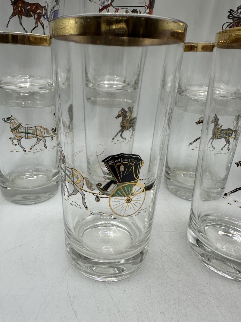 10 verres vintage décor chevaux – Image 4