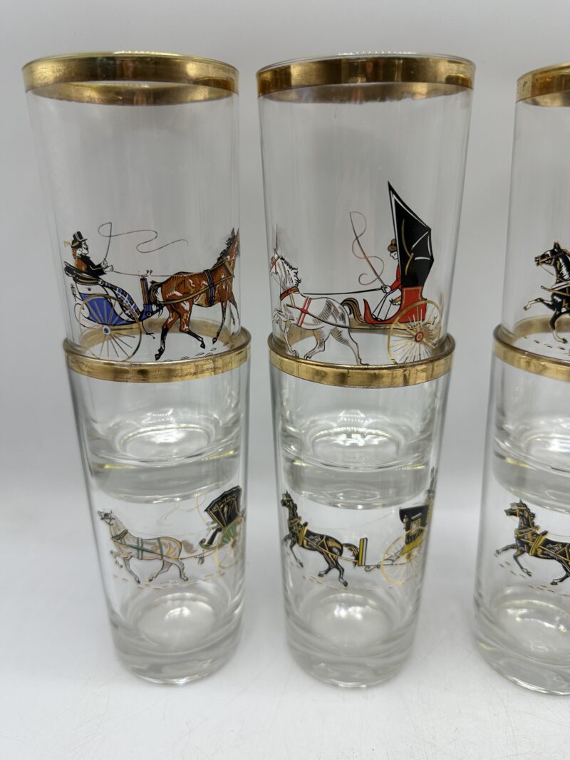 10 verres vintage décor chevaux – Image 5
