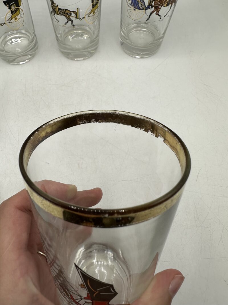 10 verres vintage décor chevaux – Image 7