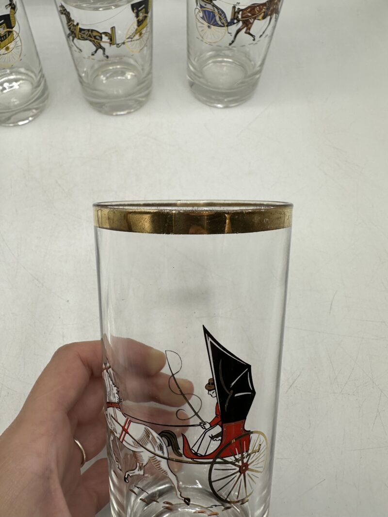 10 verres vintage décor chevaux – Image 8