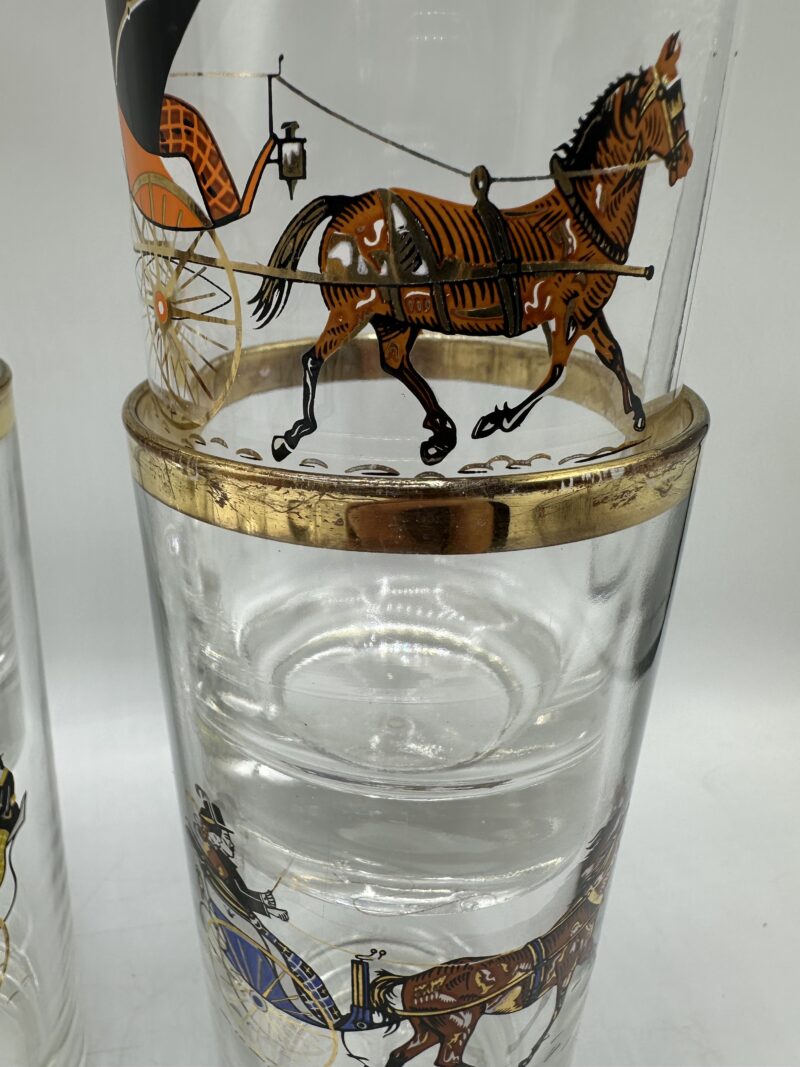10 verres vintage décor chevaux – Image 9