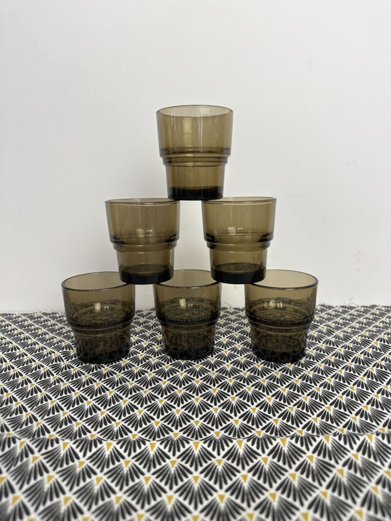Verres fumés Vereco vintage