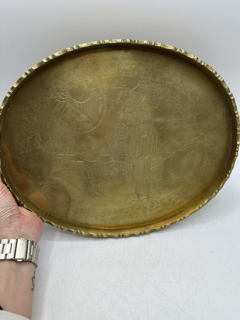 Plateau chinois laiton gravé – Image 5