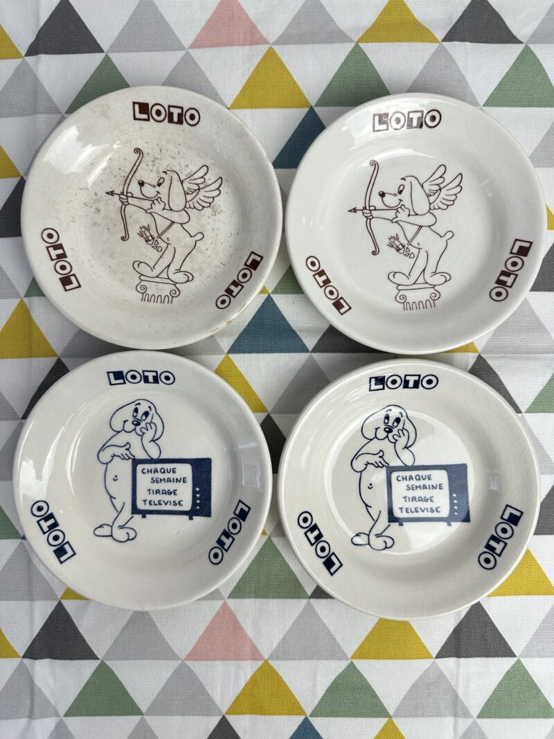 4 cendriers vintage Loto Gien