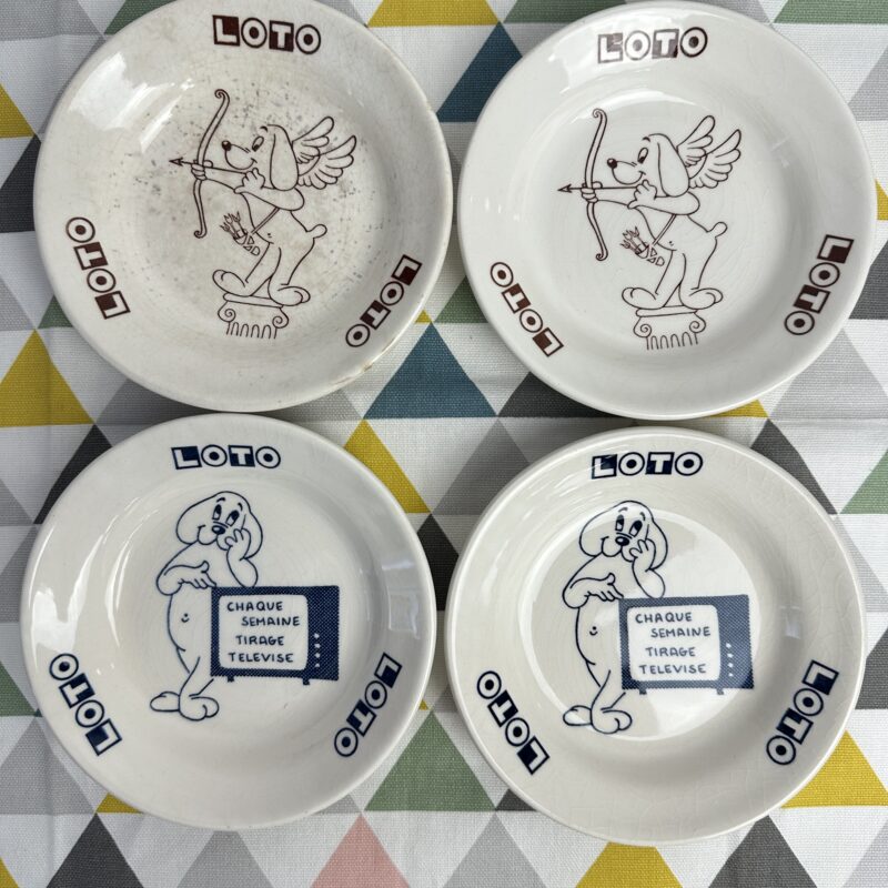 4 cendriers vintage Loto Gien