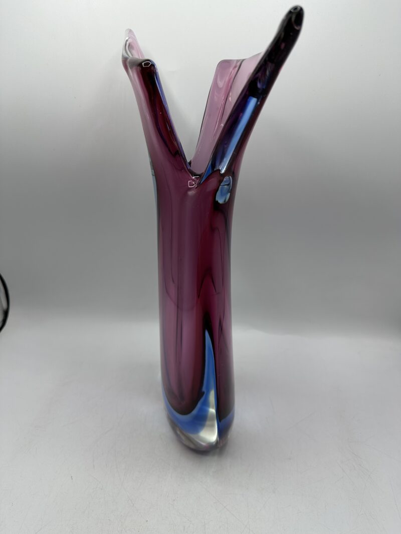 Vase en verre Murano Sommerso violet – Image 7