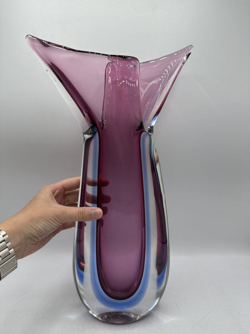 Vase en verre Murano Sommerso violet – Image 16