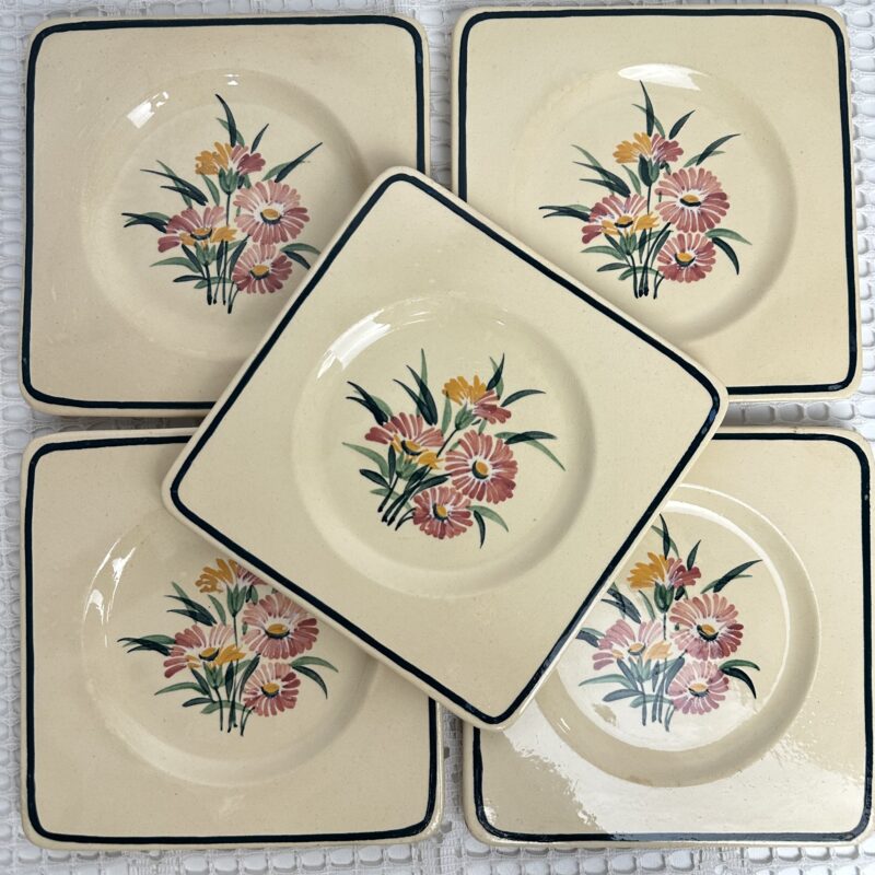 7 assiettes à dessert Gien Butterfly