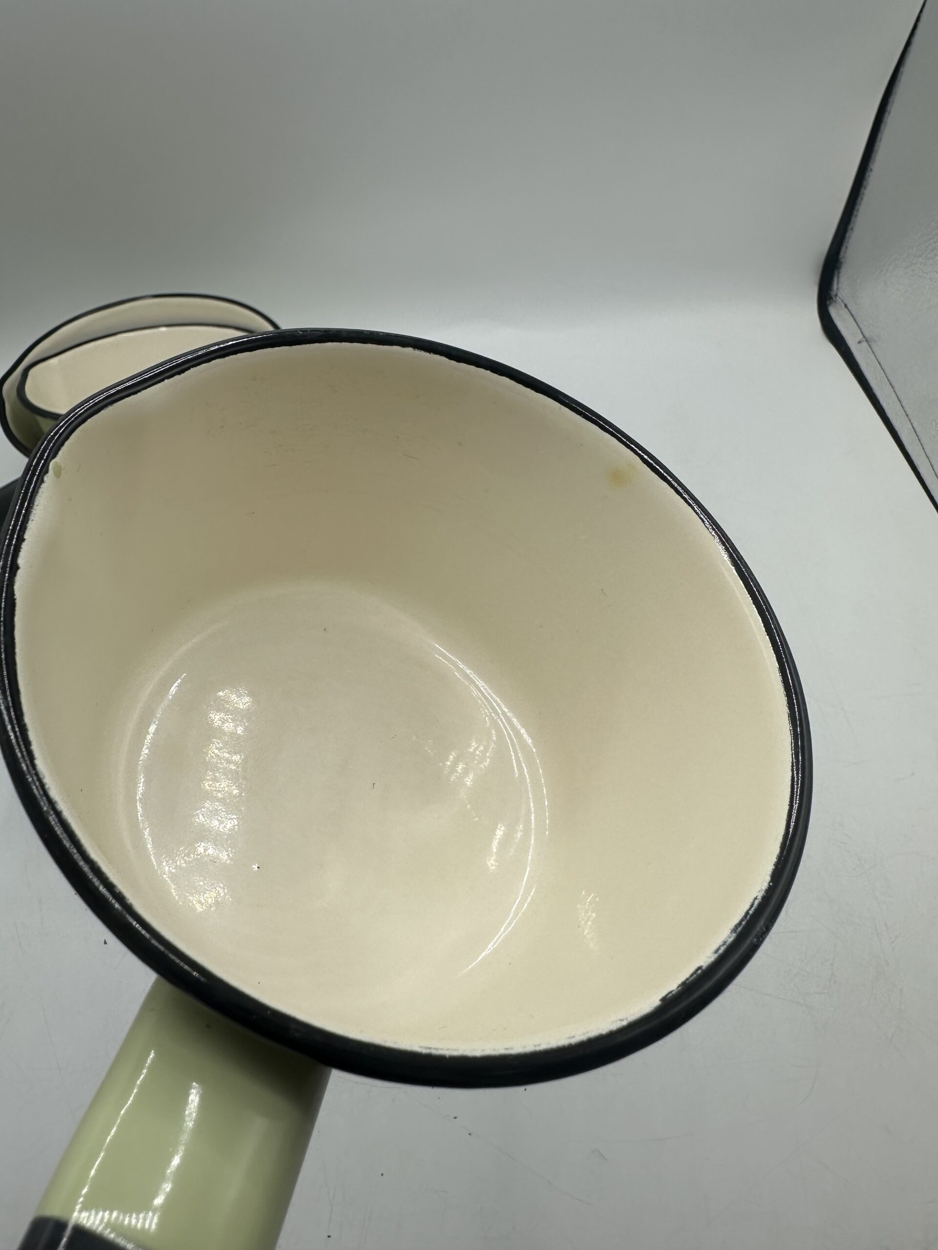 3 casseroles émaillées vert d’eau vintage – Image 13