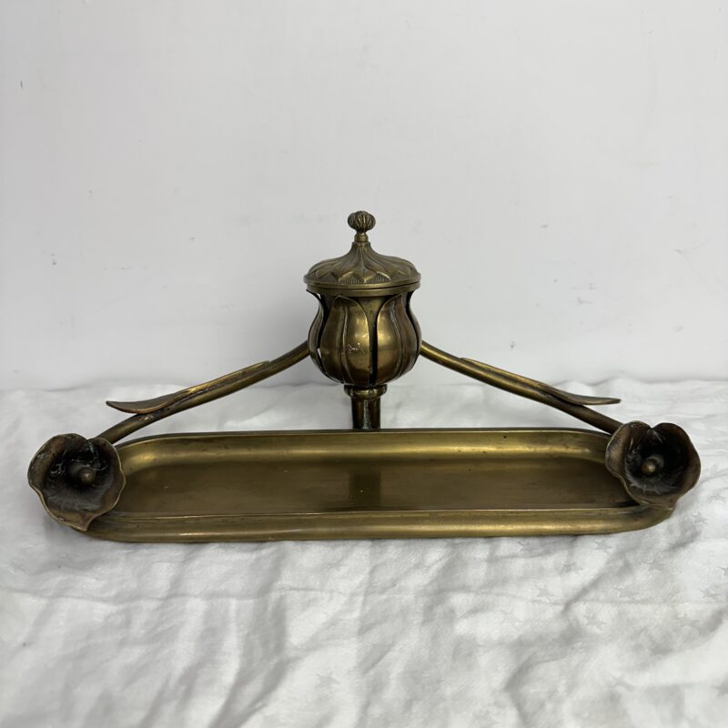 Ancien encrier laiton style Art Nouveau