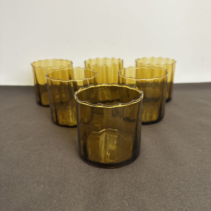 6 verres ambrés vintage