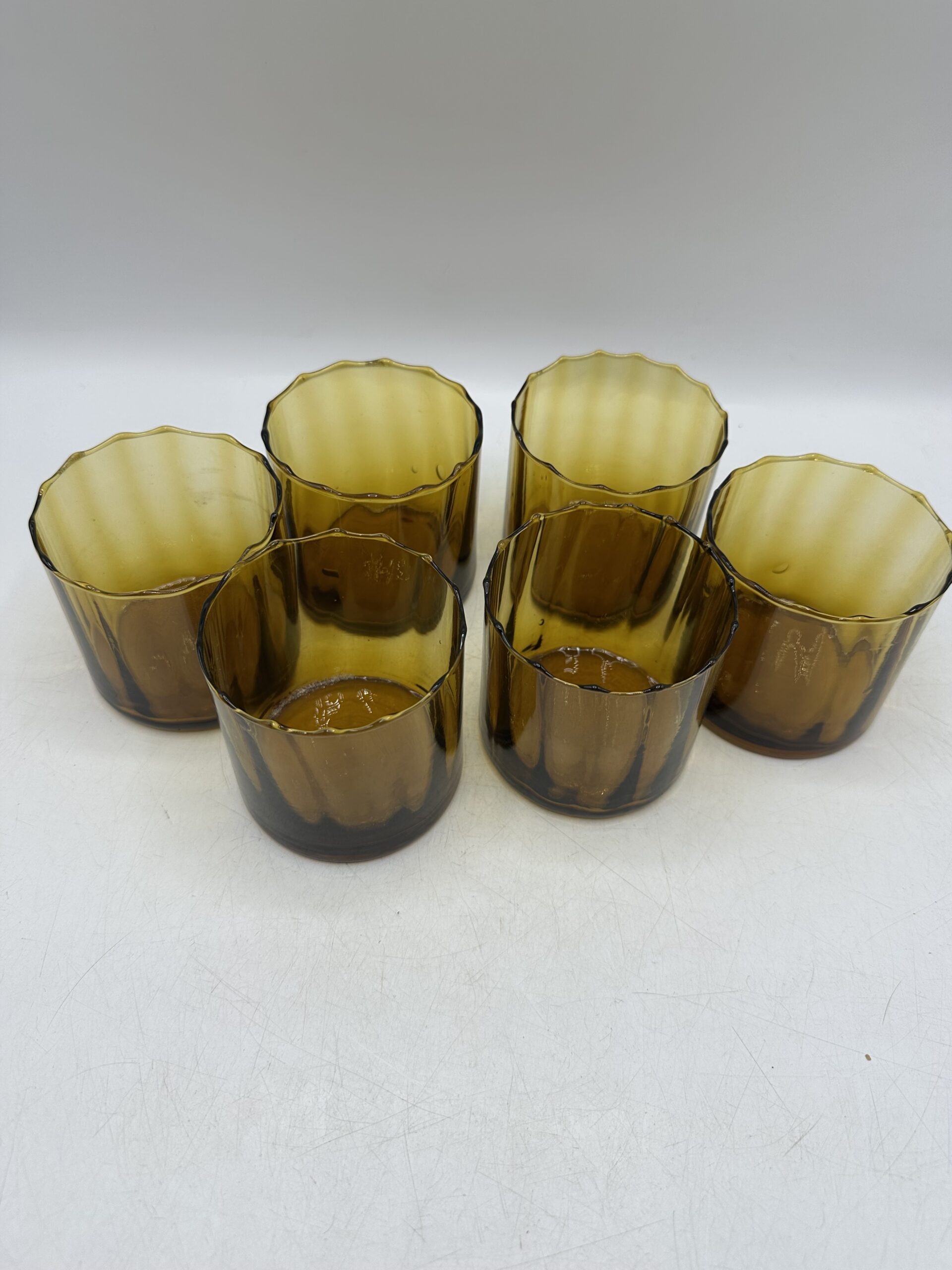 6 verres ambrés vintage – Image 2