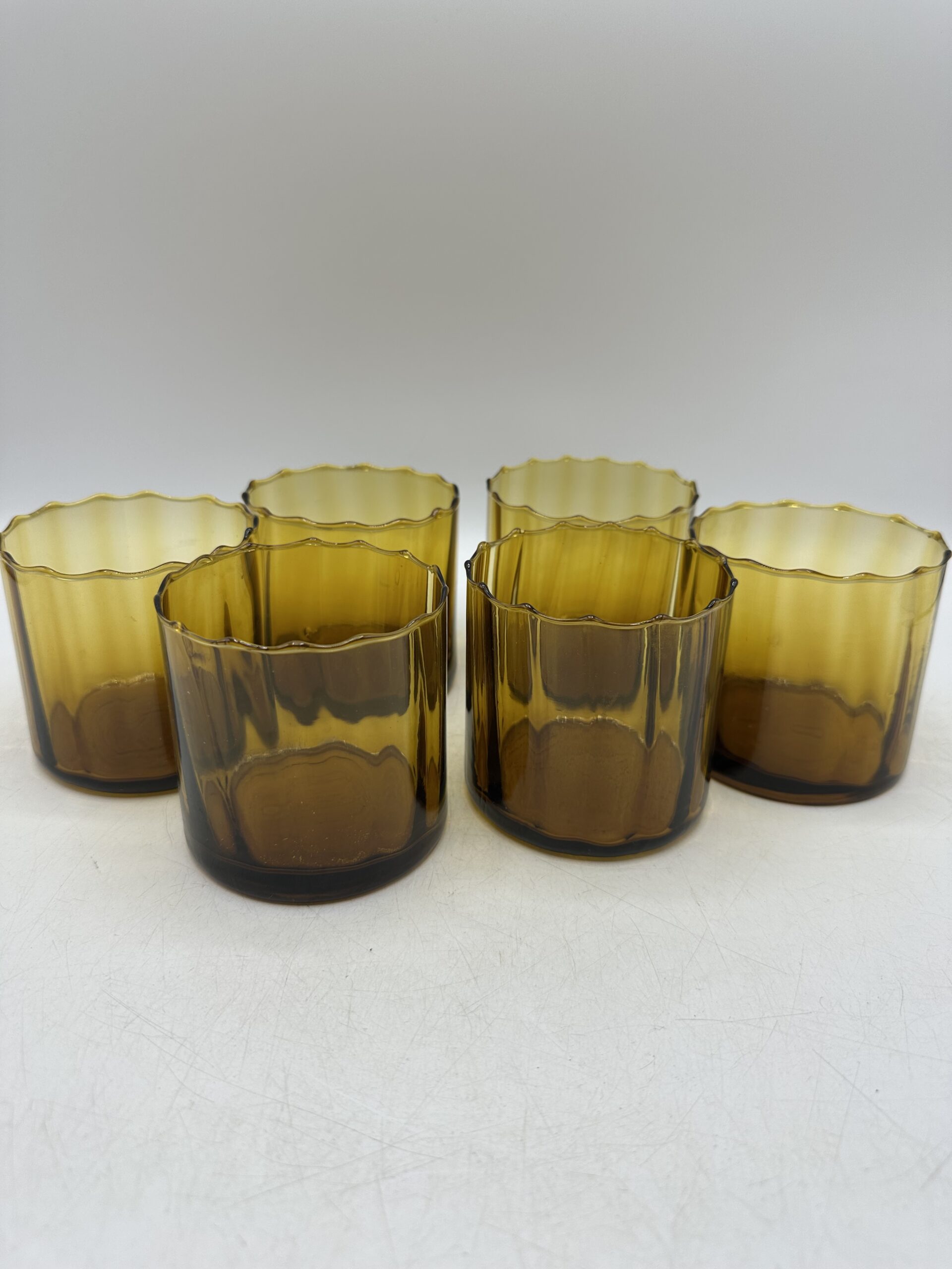 6 verres ambrés vintage – Image 3