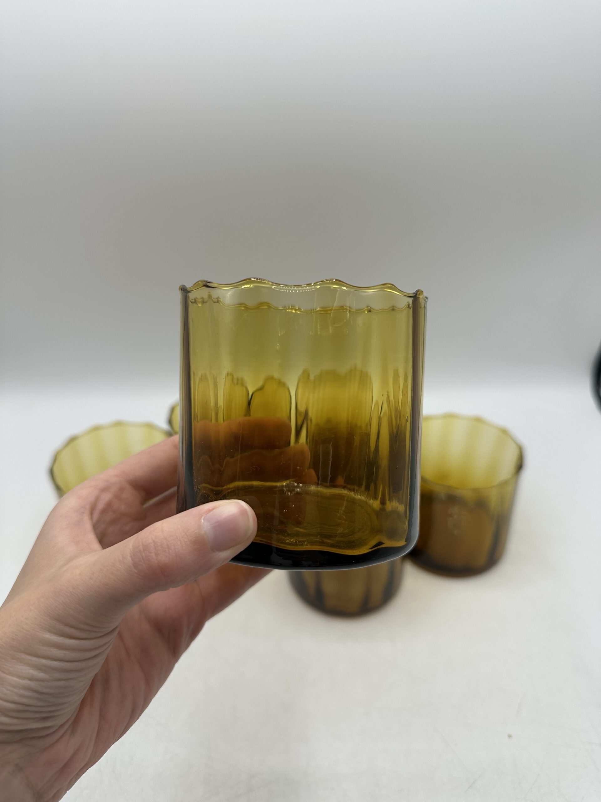 6 verres ambrés vintage – Image 4