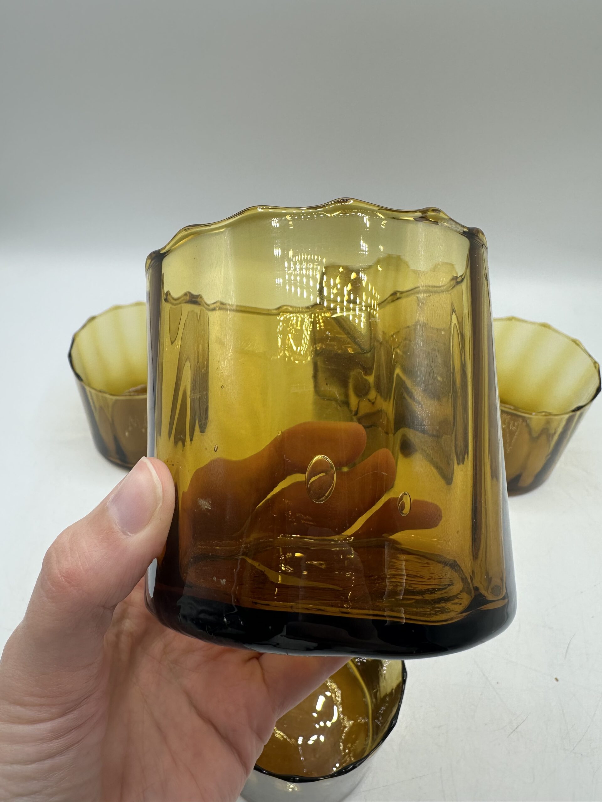 6 verres ambrés vintage – Image 5