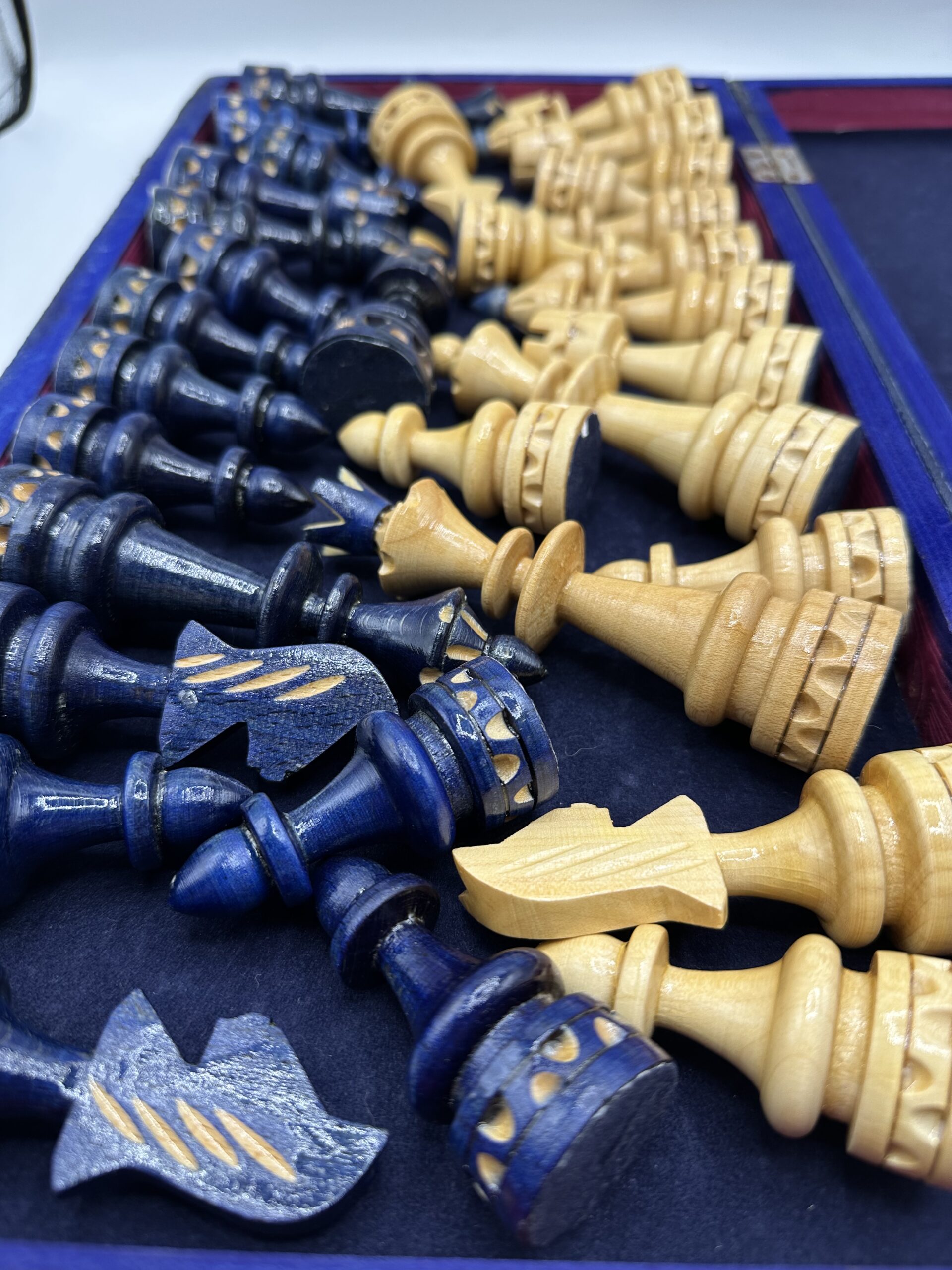 Jeu d'échecs en bois vintage – Image 8