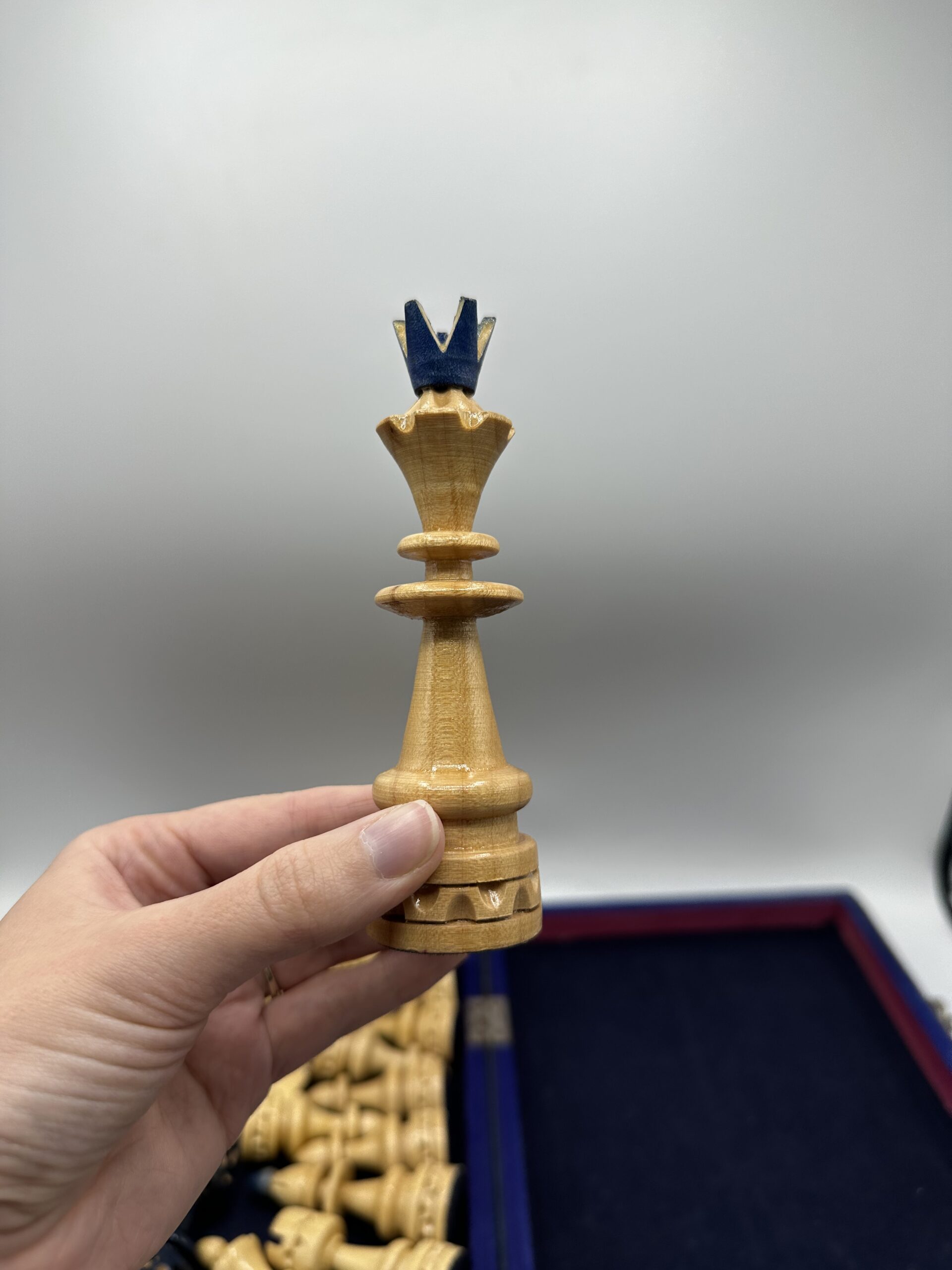 Jeu d'échecs en bois vintage – Image 5