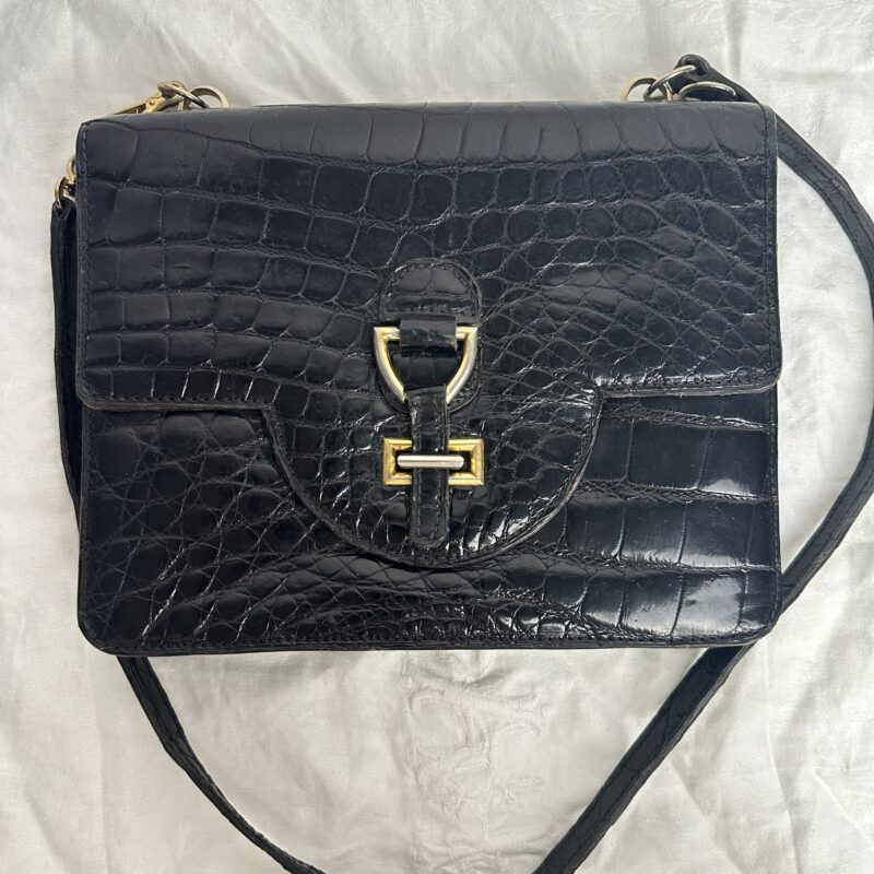 Sac en cuir croco vintage