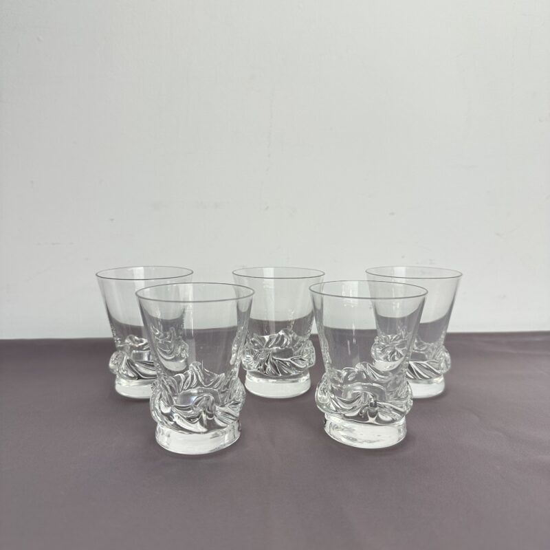 5 verres à liqueur cristal Daum France Sorcy
