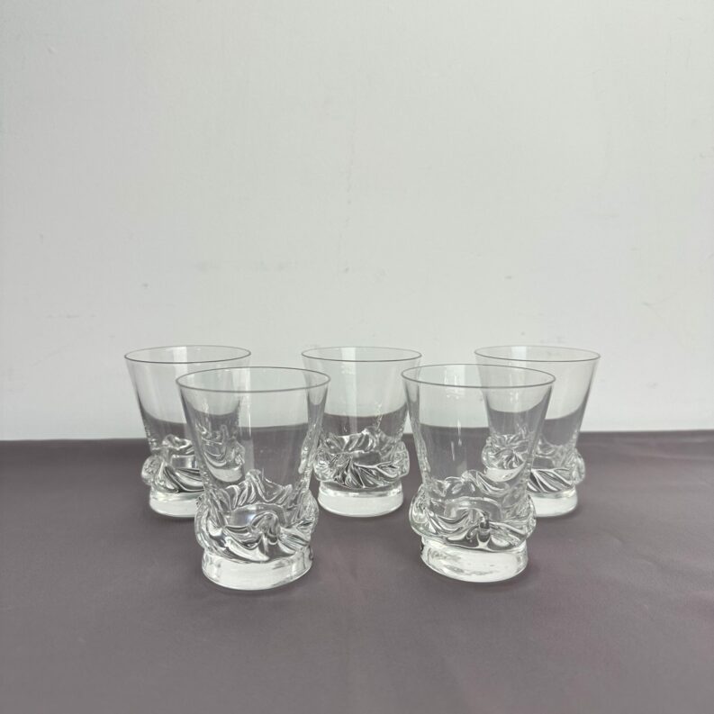 5 verres à liqueur cristal Daum France Sorcy