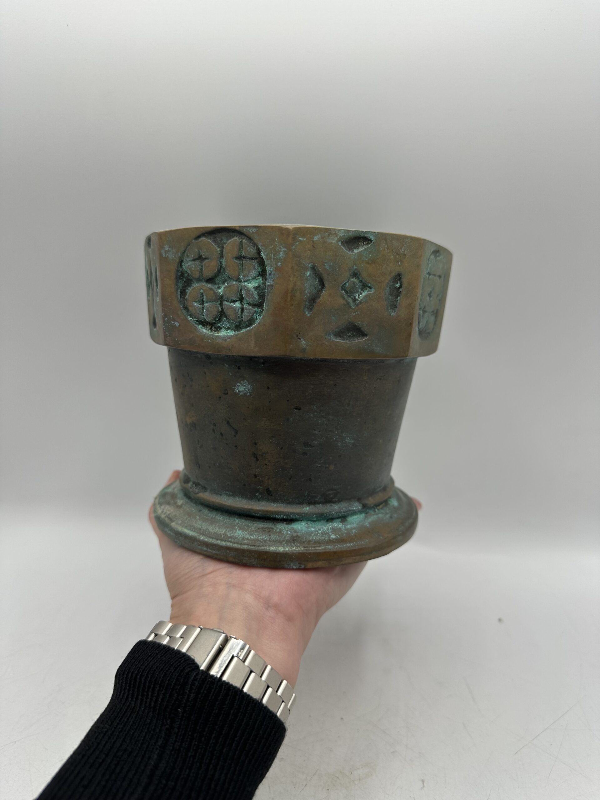 Ancien mortier et pilon en bronze années 60 – Image 2