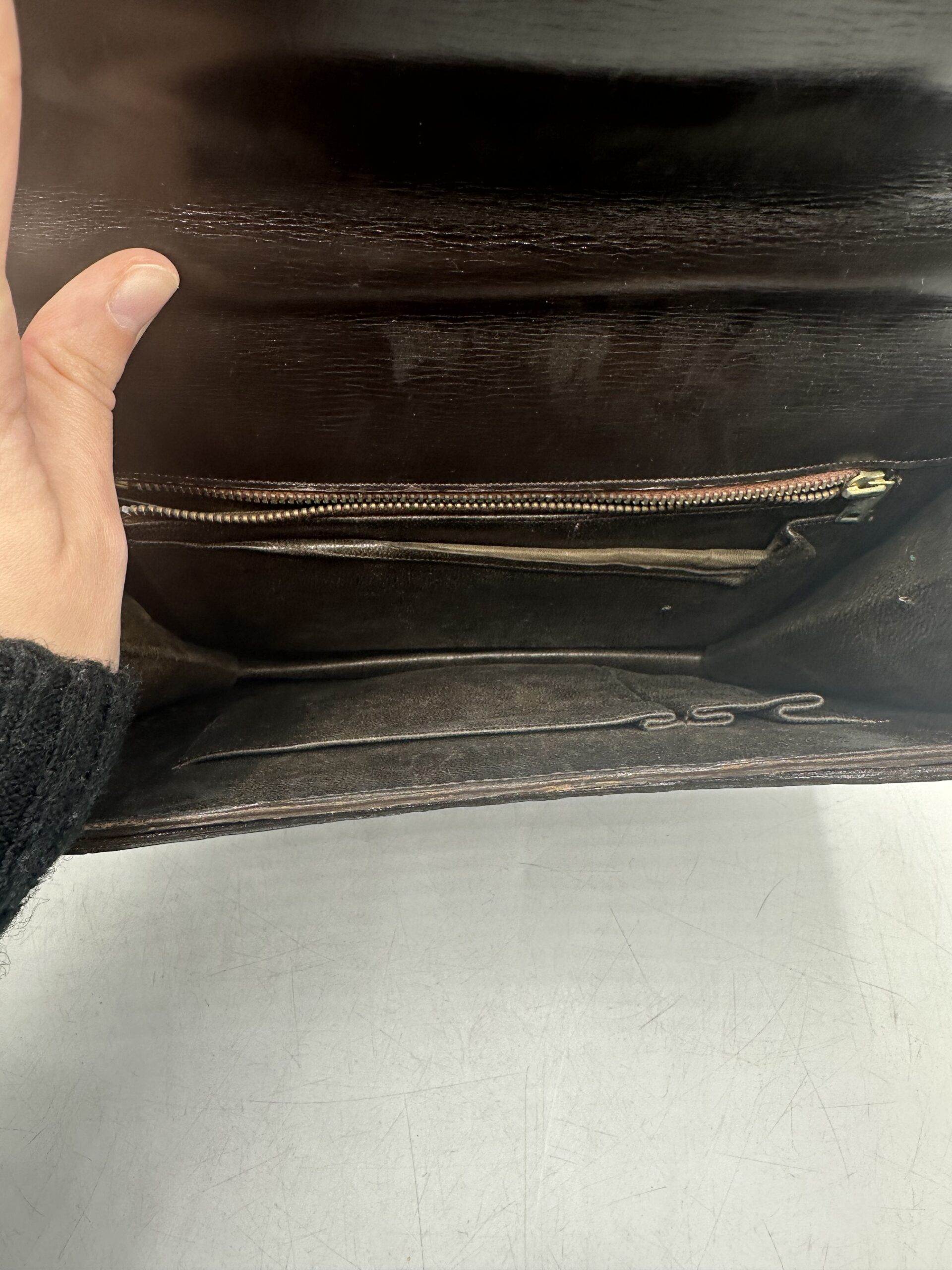 Sac en cuir marron croco – Image 6