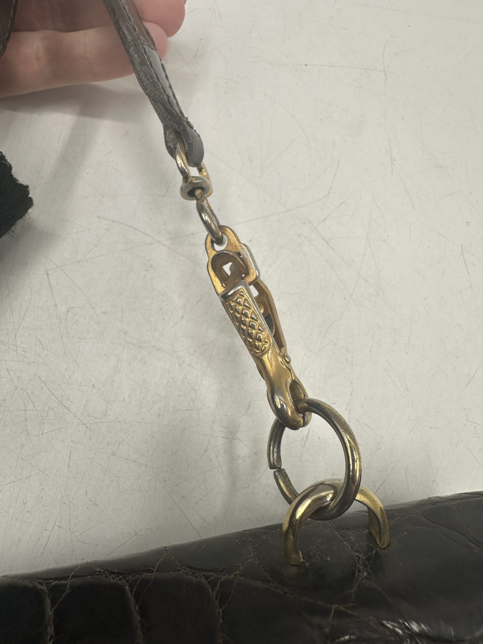 Sac en cuir marron croco – Image 11