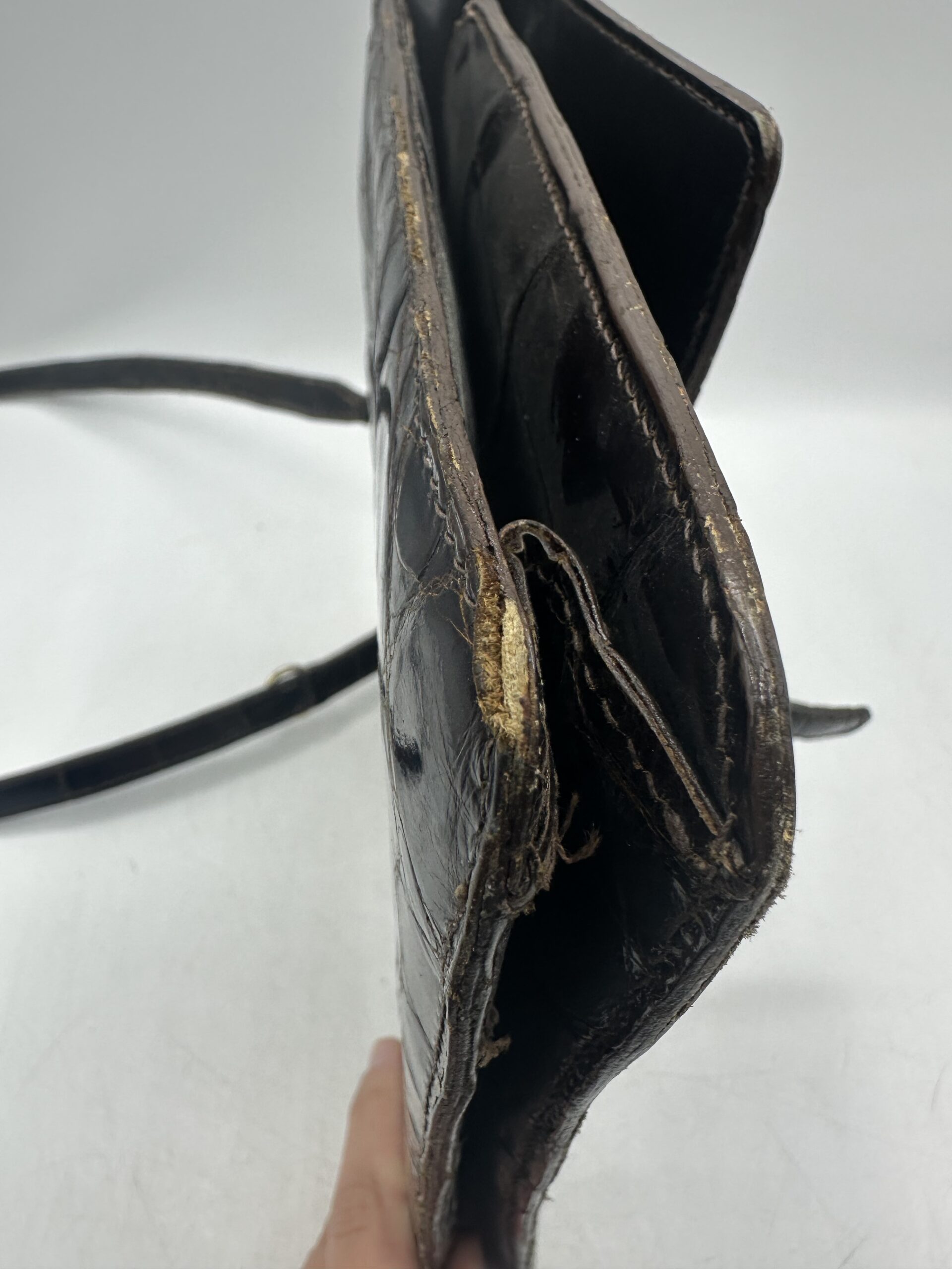 Sac en cuir marron croco – Image 13