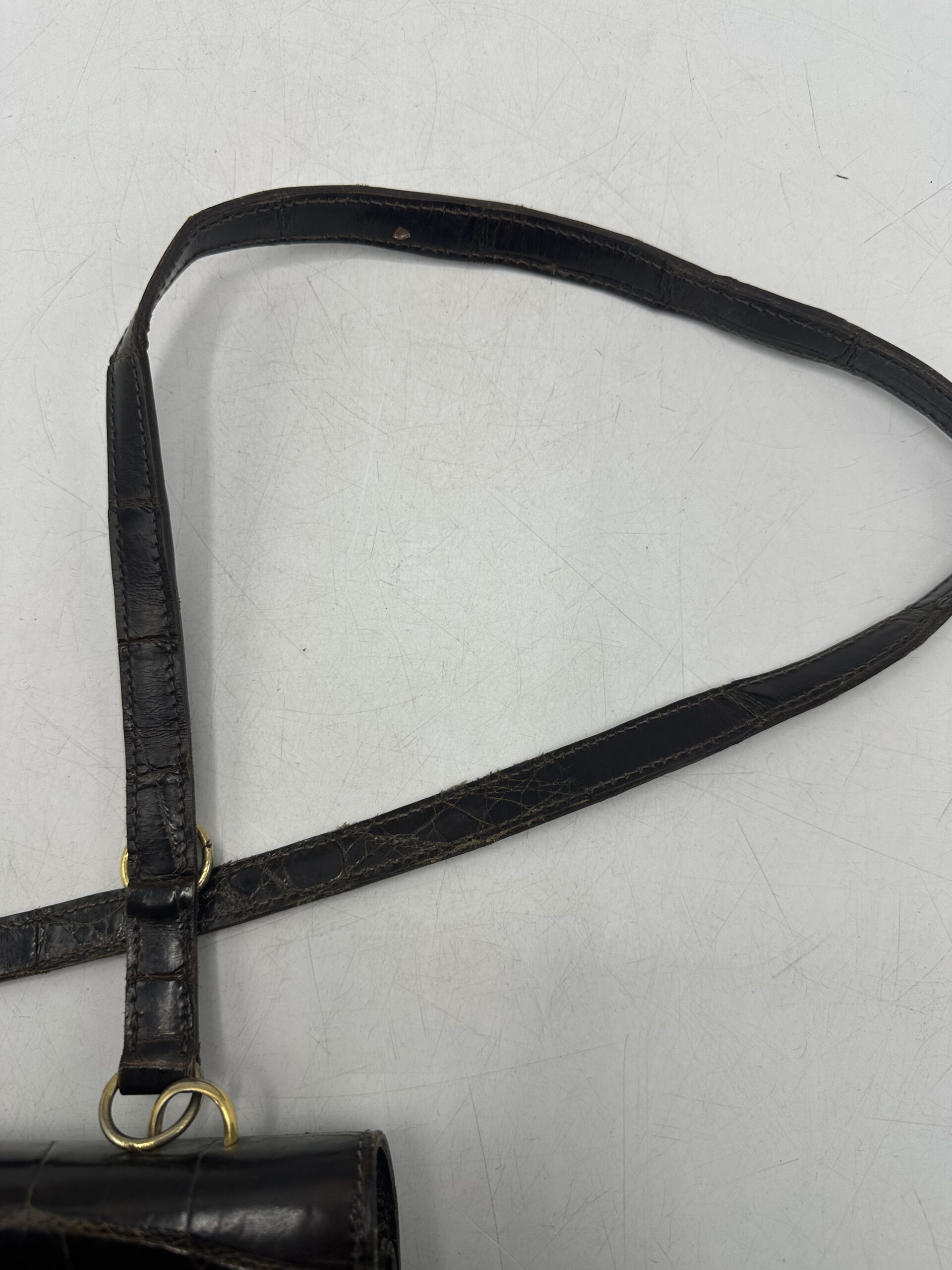 Sac en cuir marron croco – Image 16